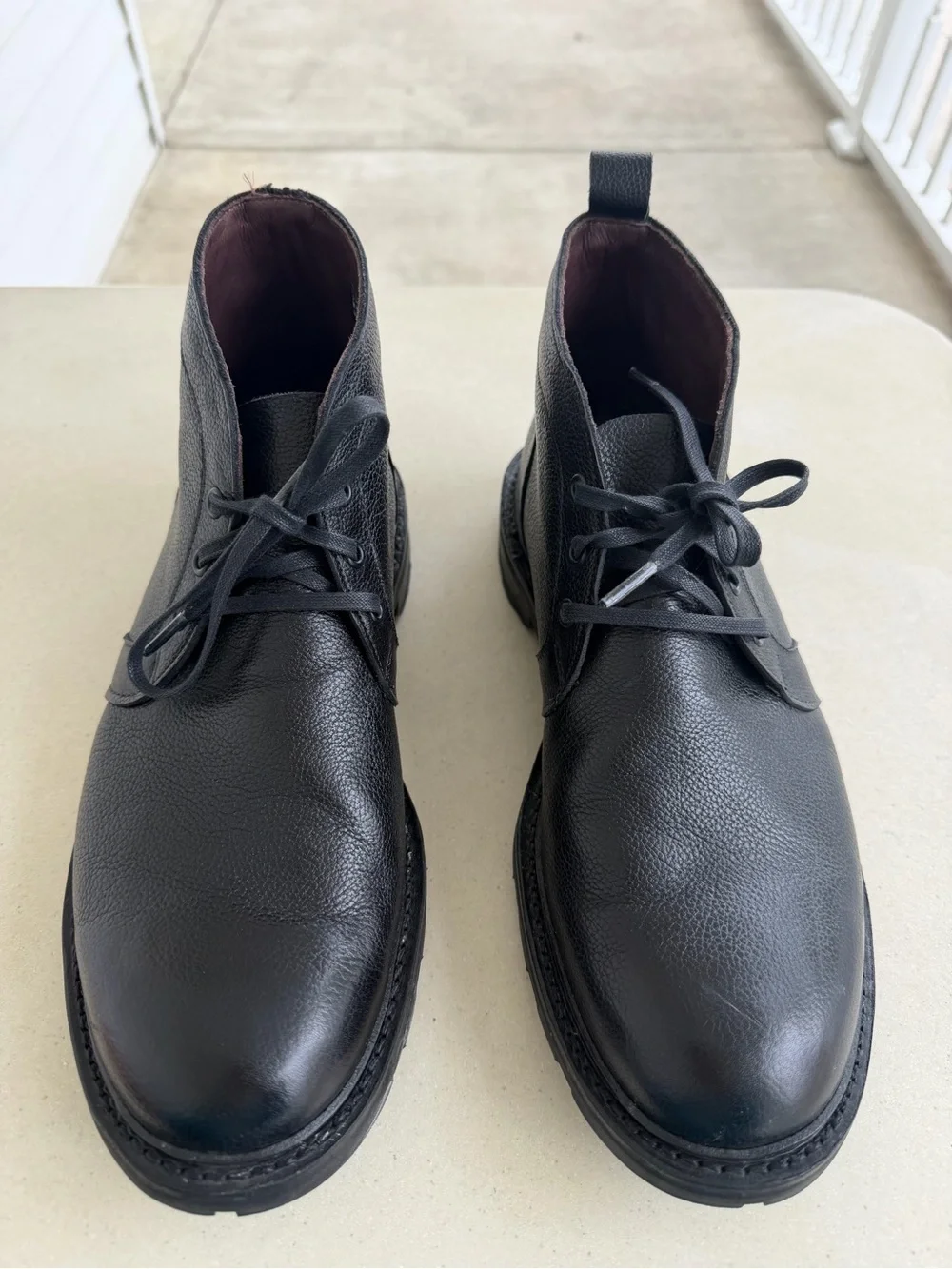 Allen Edmonds Alpine Chukka Pebble Leather Boots Black Weatherproof Men Size 8.5